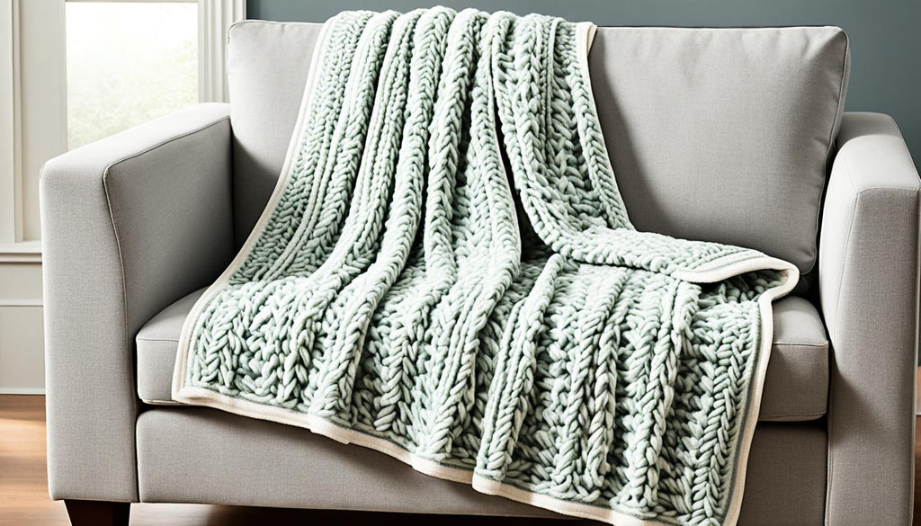 green throw blanket on sofa