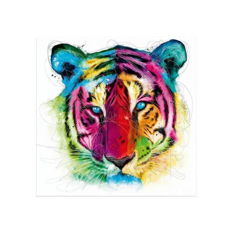 watercolor rainbow tiger