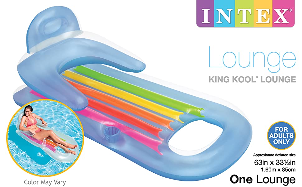 intex king kool lounge swimming pool lounger