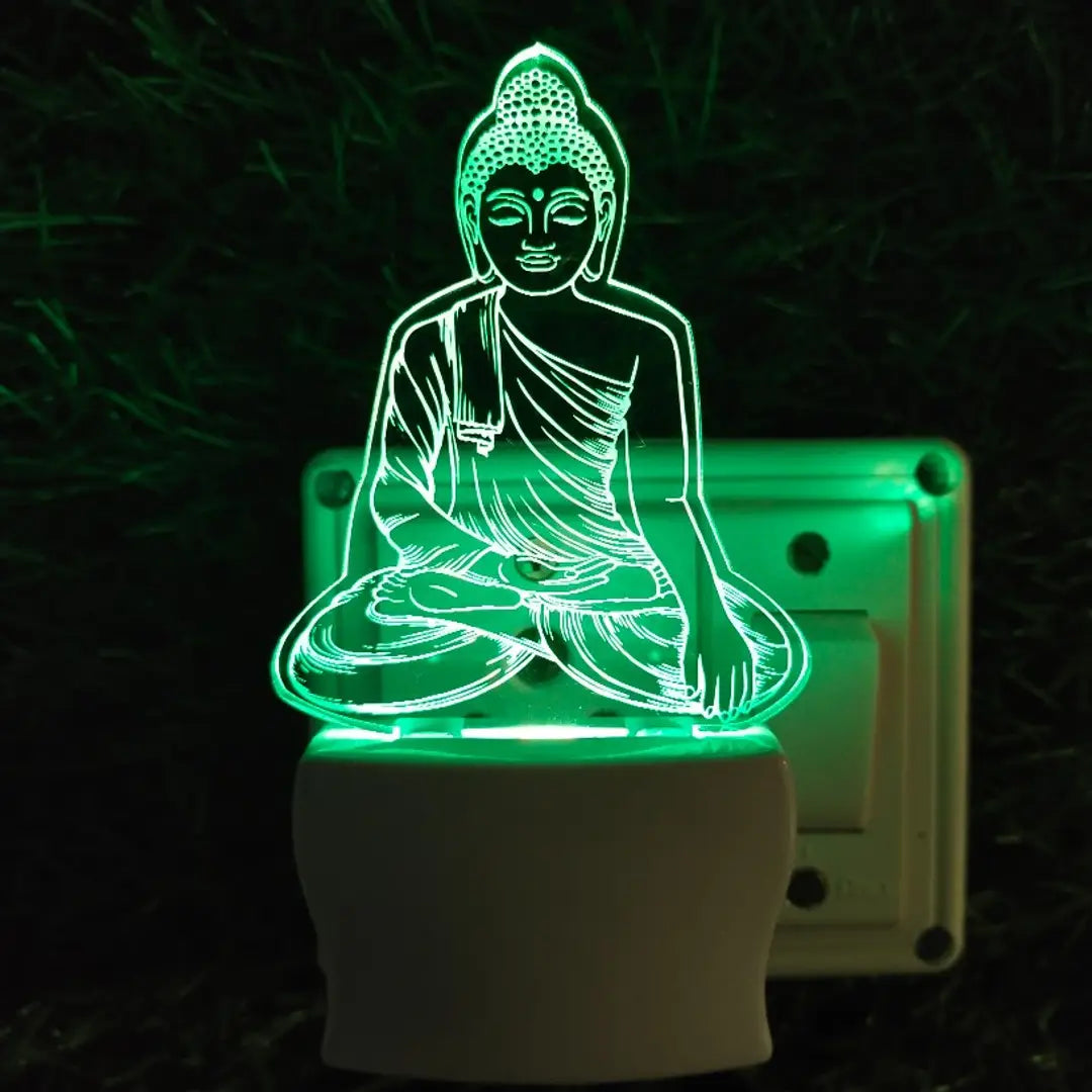 GAUTAM BUDDHA 3D Optical Acrylic Night Lamp, 7 Colors RGB Auto ...