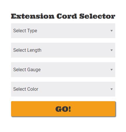 Valentines Day Extension Cord Selector