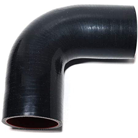 4PLY Silicone 90 Degree Reducer Elbow intercooler Hose Black - TT Racing