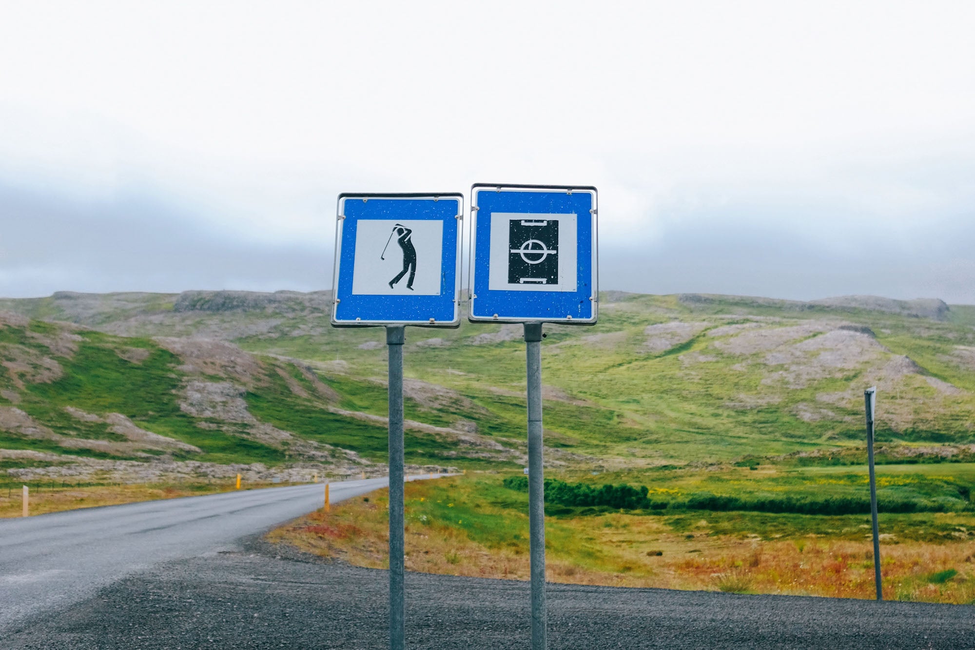 Señal de campo de fútbol en Islandia