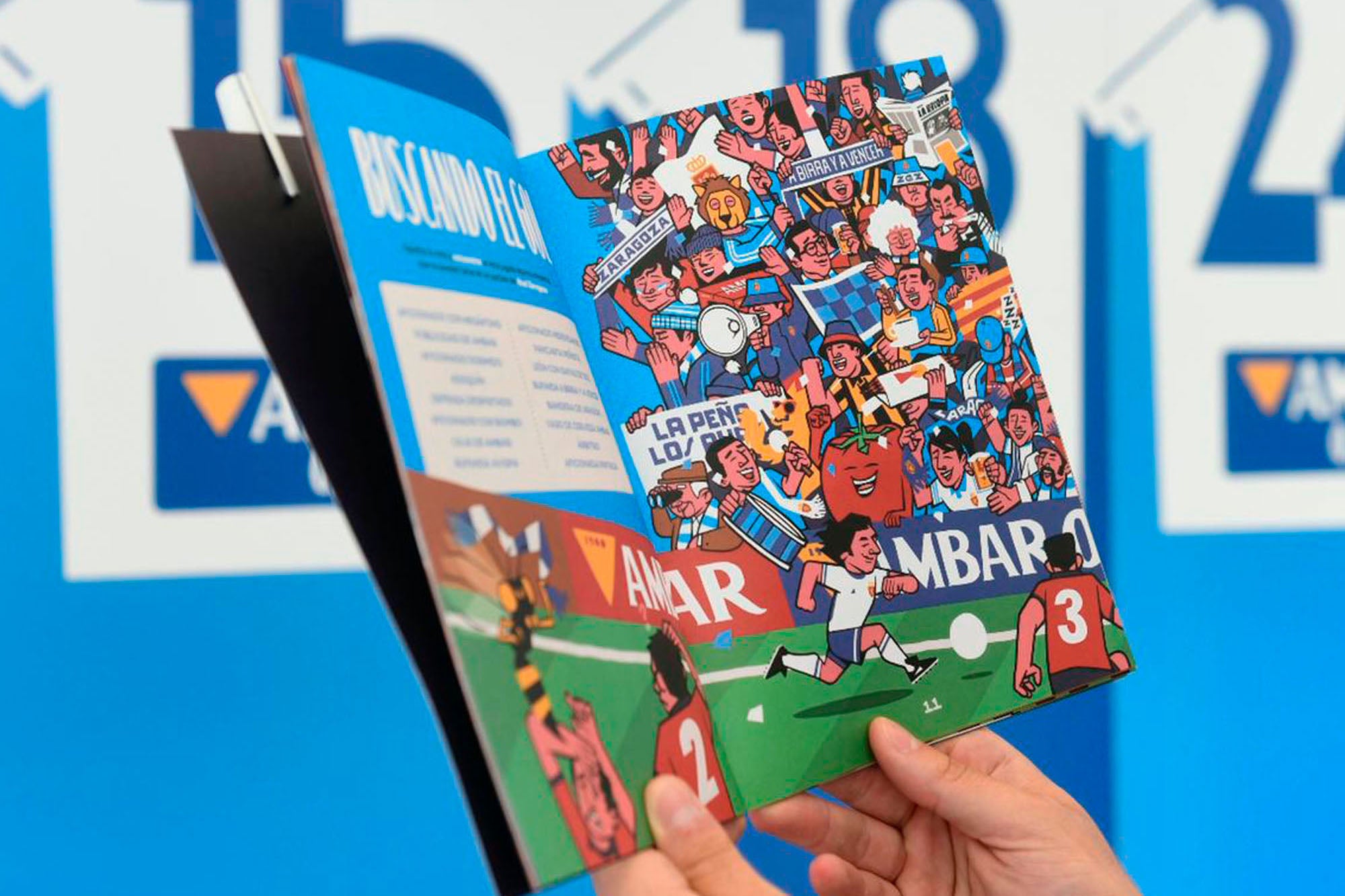 ¡A birra y a vencer! Cuaderno de pasatiempos Real Zaragoza × Ambar con ilustraciones de Lawerta