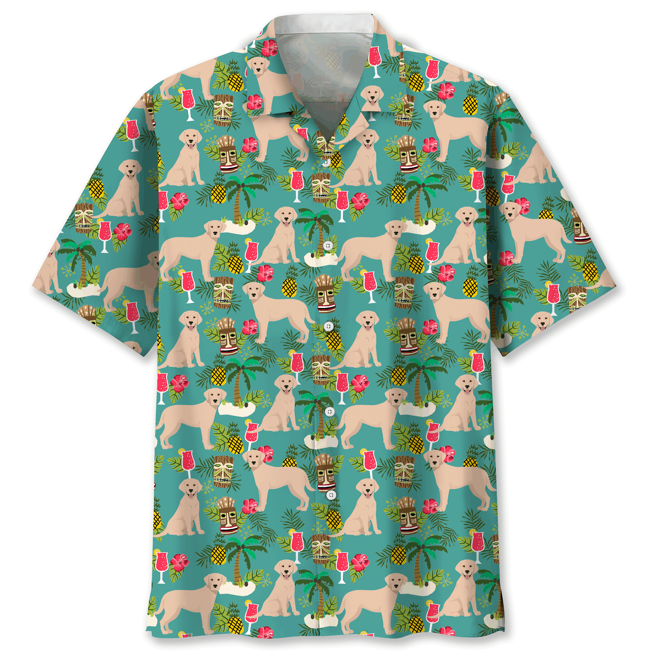 Labrador Hawaii Unisex Print Aloha Short Sleeve Casual Shirt Ha104245