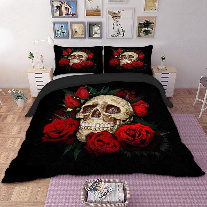 skull and roses duvet cover