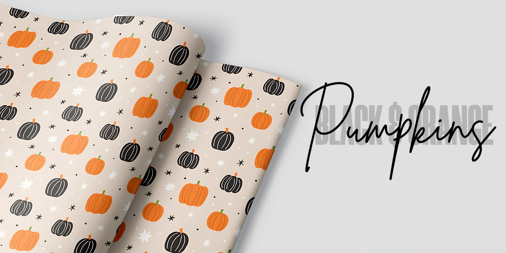 Pumpkin Themed Printed Gift Wrapping Paper