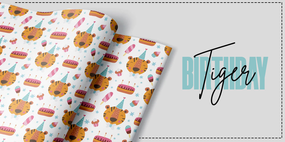 Birthday Tiger Print Gift Wrapping Paper