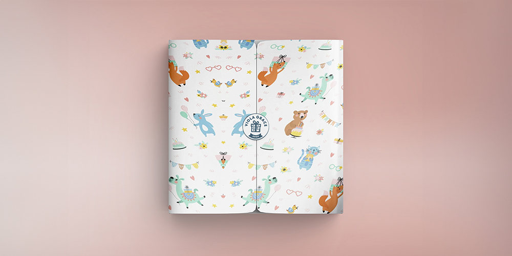 Animal Birthday Baby Wrapping Paper