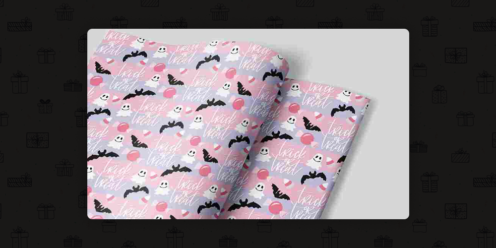 Printed Halloween gift wrapping paper