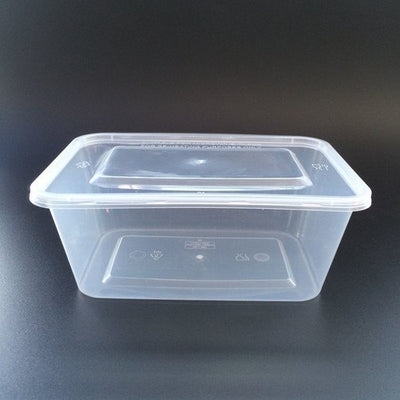 750ml Rectangular Disposable Plastic Container with Lids - SLV10