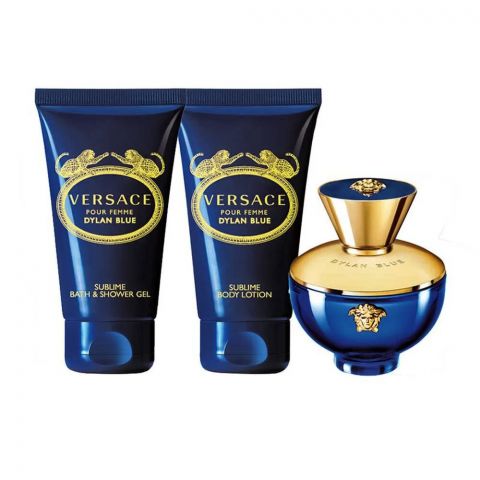 Set Nước Hoa Nữ Versace Dylan Blue Pour Femme EDP (100ml + Shower Gel 100ml + Body Lotion 100ml + Mini 5ml)