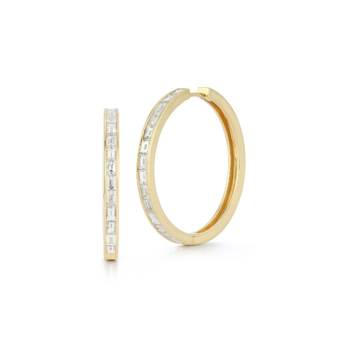 Prive Luxe Diamond Baguette Hoops