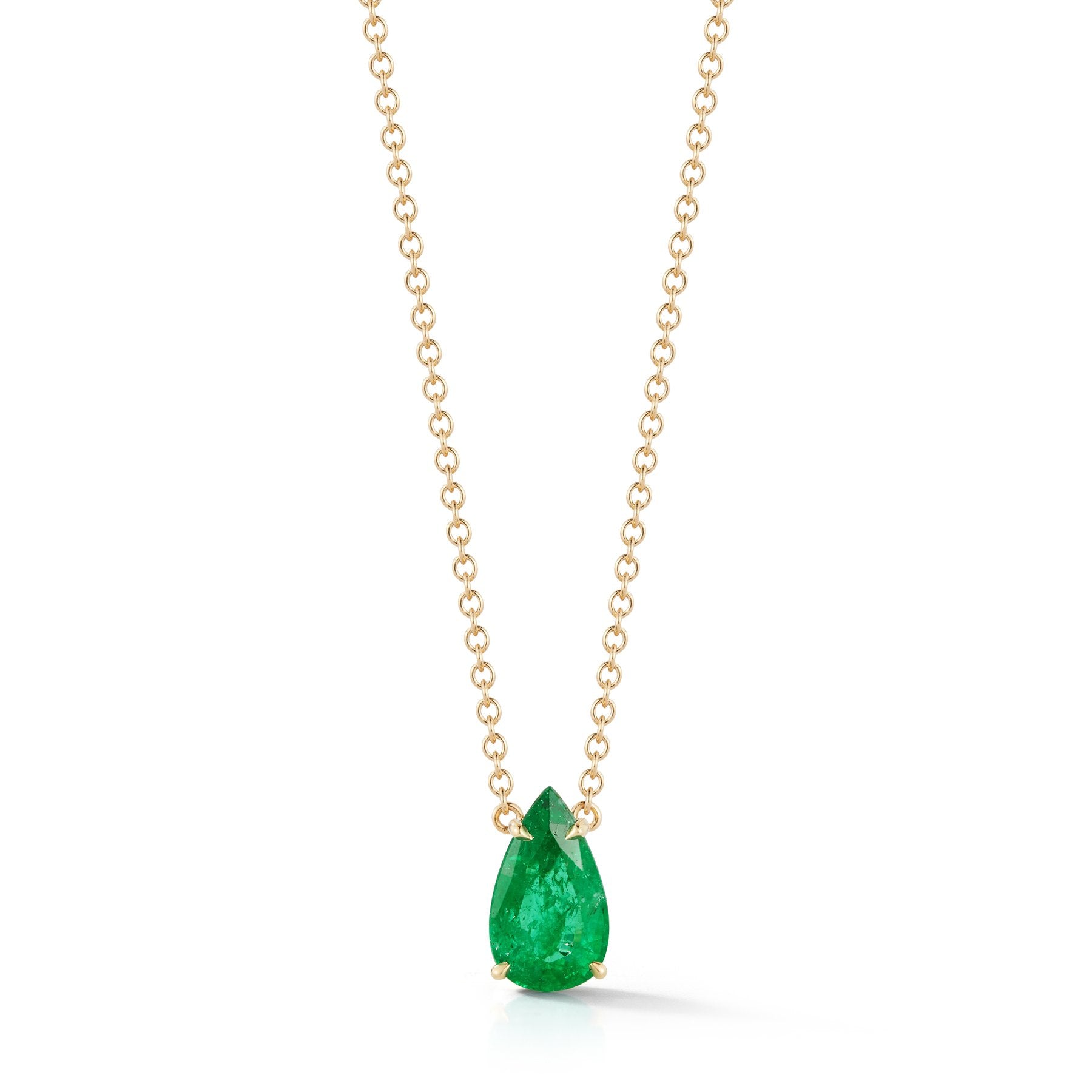 Bespoke Emerald Pear Necklace