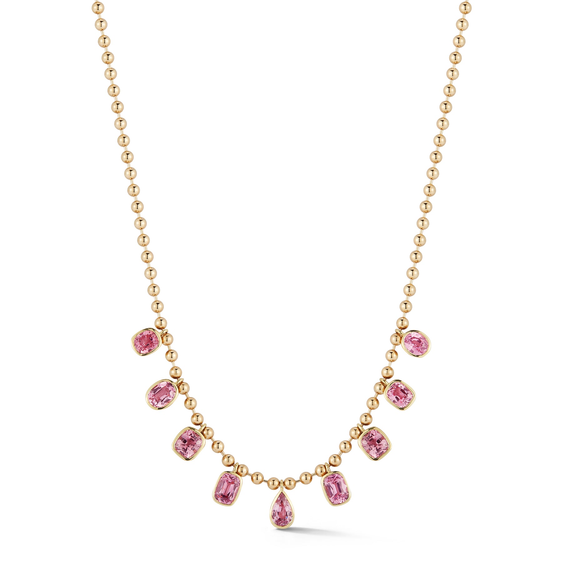 Forget-Me-Not Pink Sapphire and Diamond Lariat Necklace