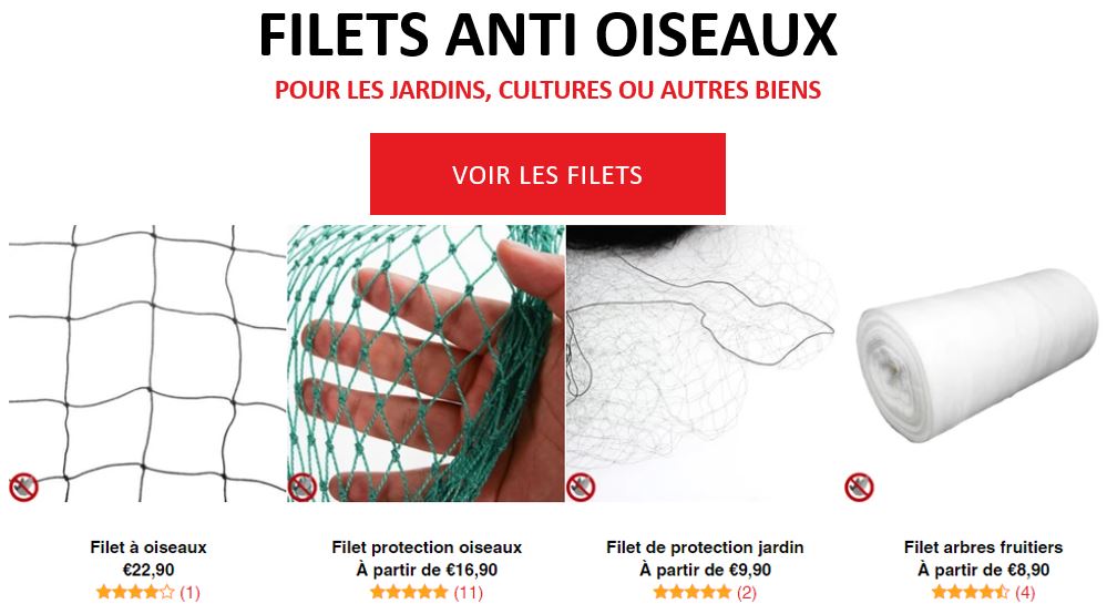 Voir les filets anti oiseaux