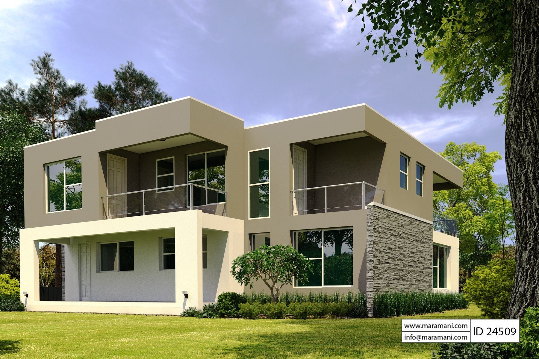 Modern 4 Bedroom House Design ID 24509 Home Plans by Maramani