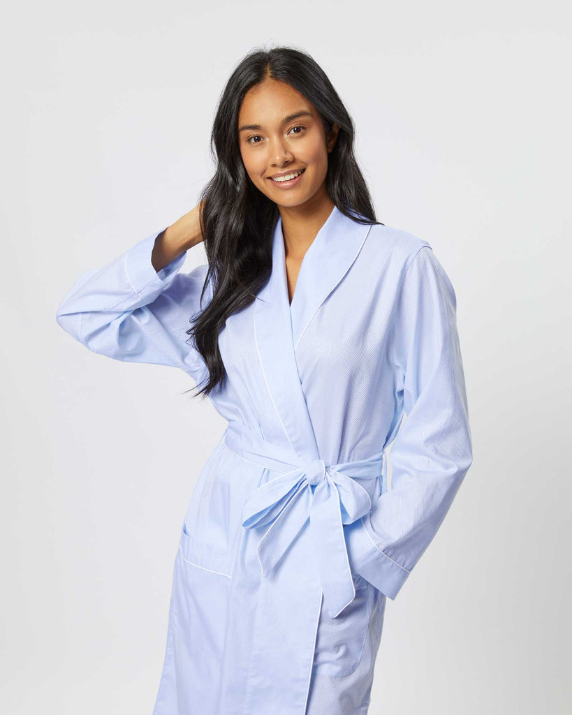 Brushed Cotton Flannel Dressing Gown | Bonsoir of London | The Andover Shop