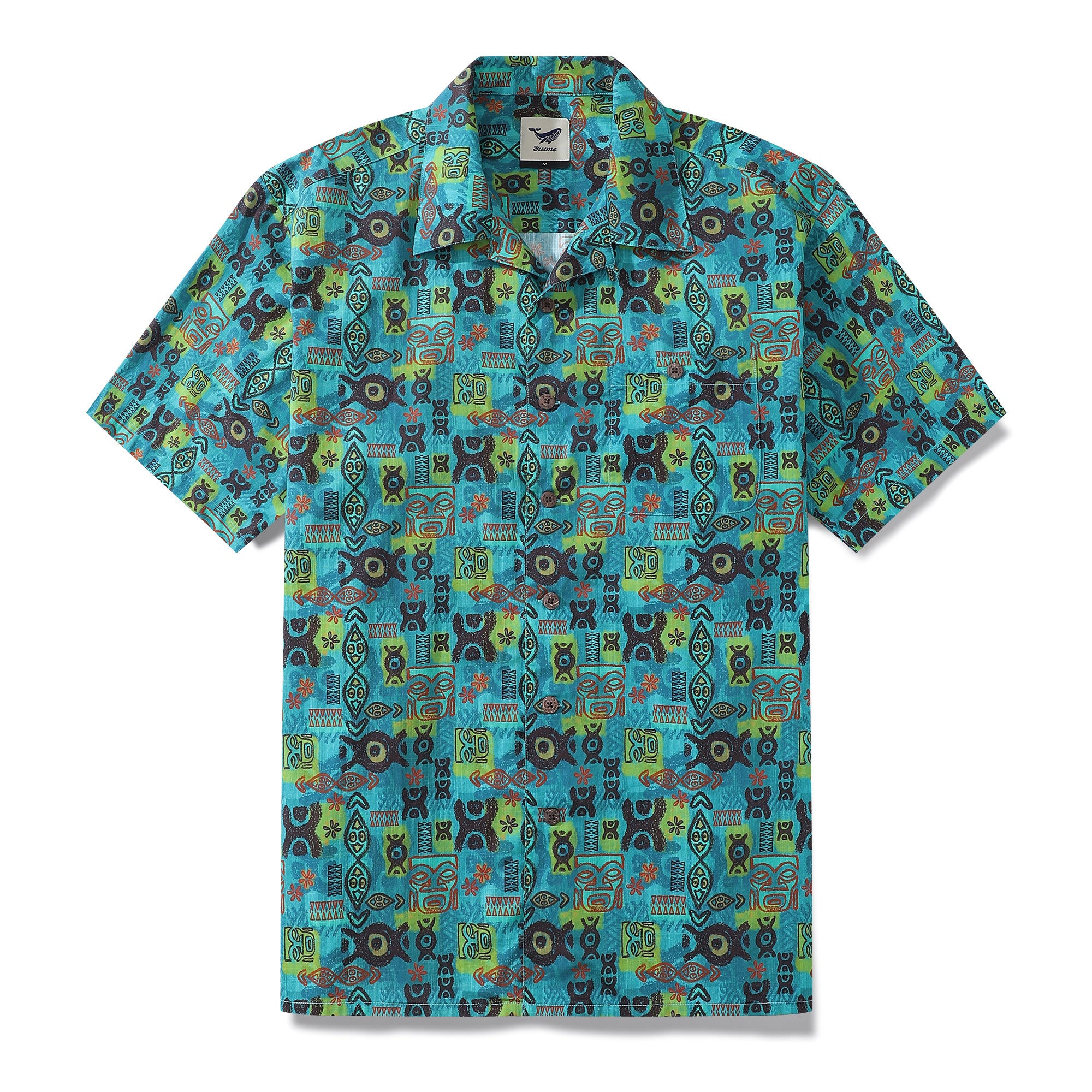 Hawaiian Shirt For Men Circle-Tiki-Patterncrop By Woody Miller Shirt C ...