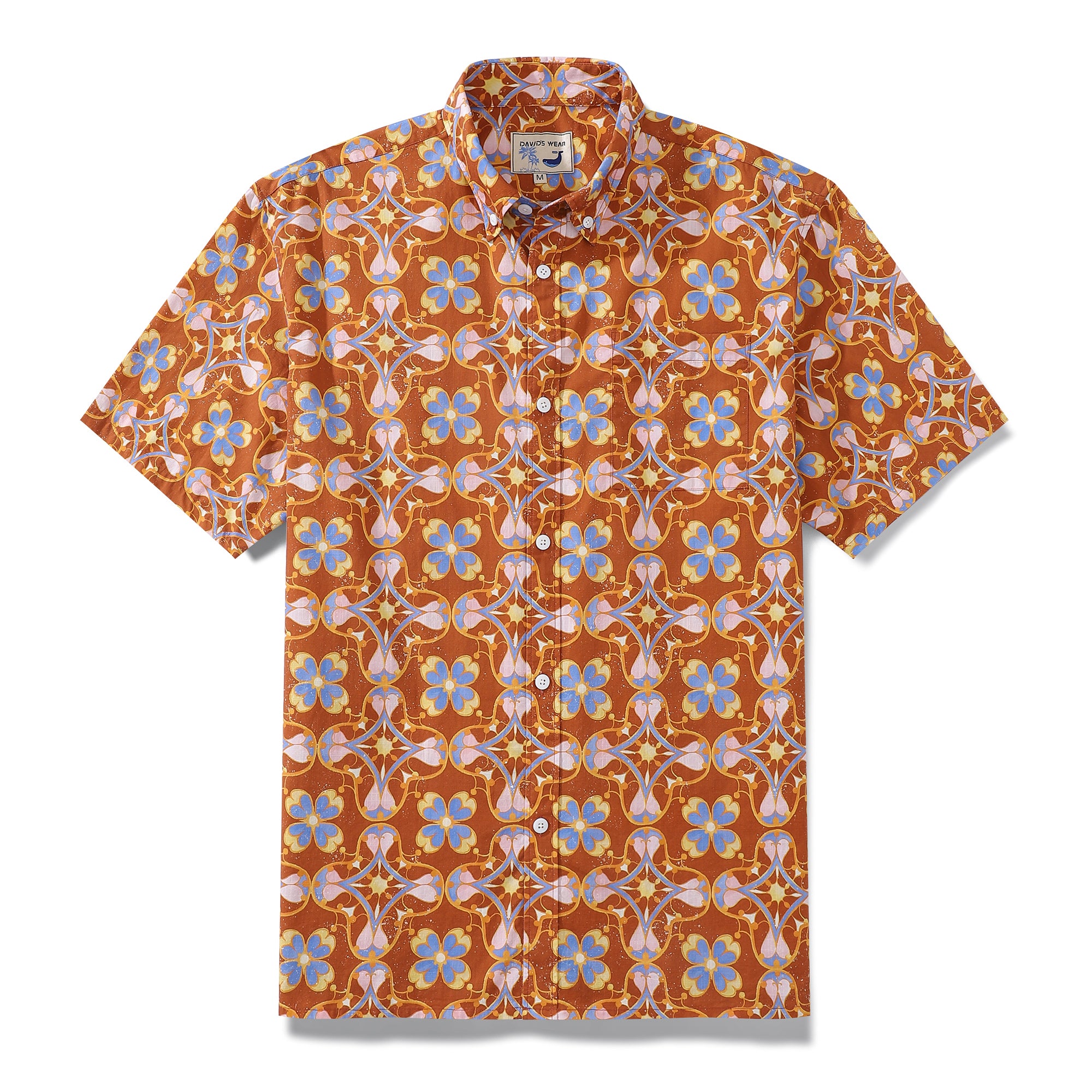 Hawaiian Shirts For Men Gemstones and Four-Leaf Clovers Print Shirt Sh ...