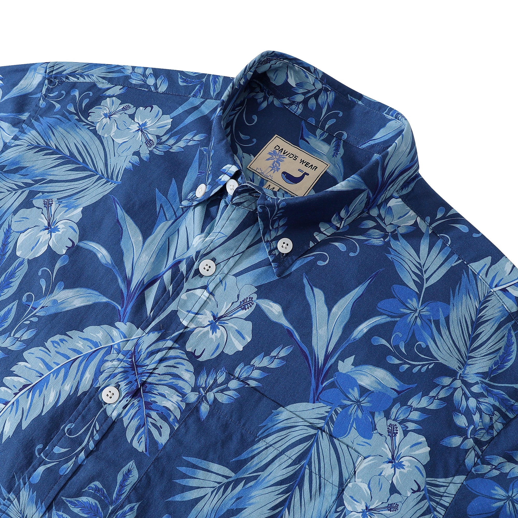 Hawaiian Shirts For Men Tropical Floral Vintage Short Sleeve Blue ...