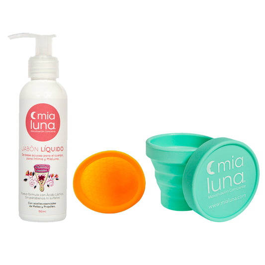 Pack Copa Menstrual MiaBlack + Vaso Esterilizador + Gel Lubricante 20 – Mia  Luna