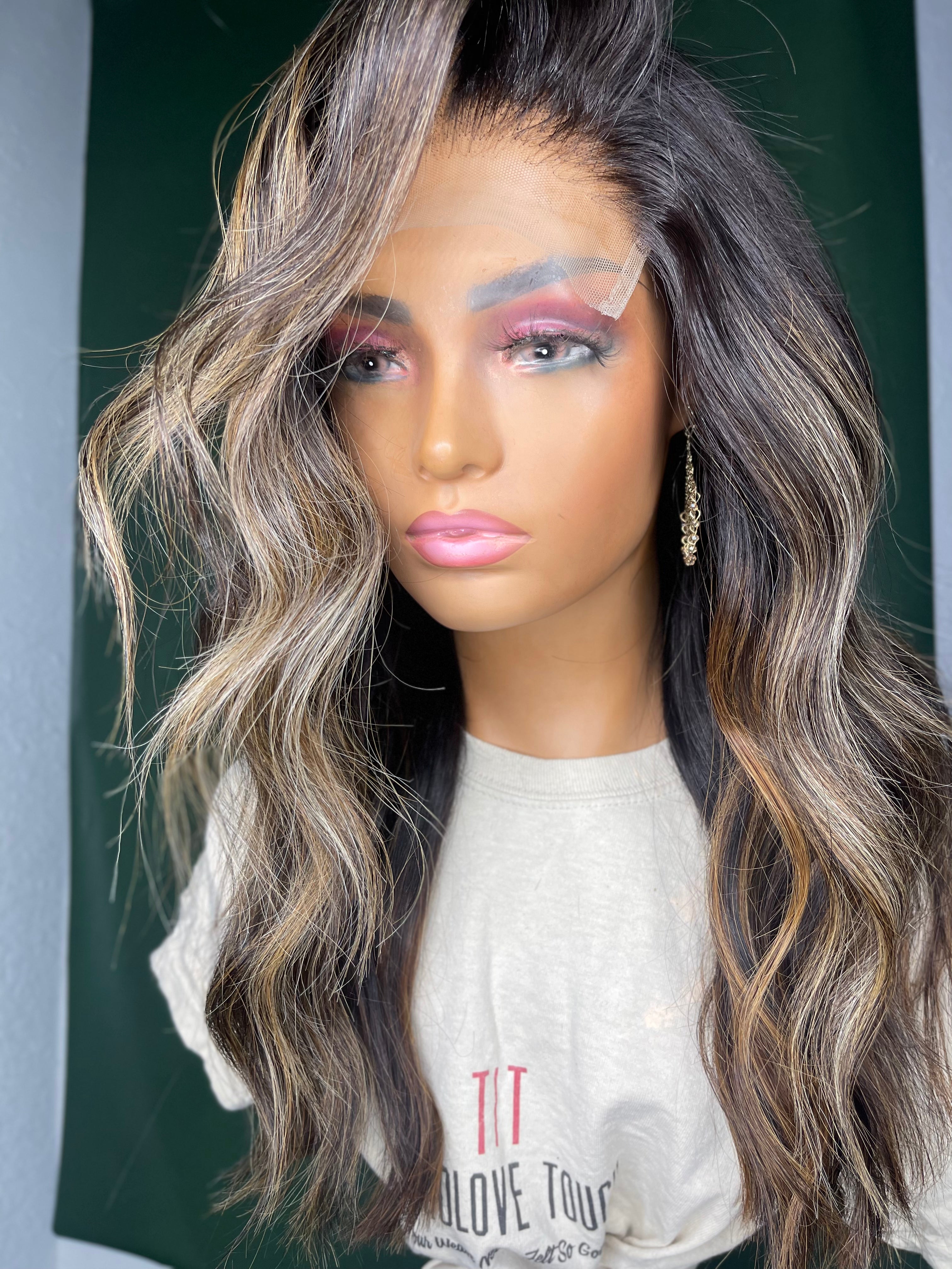 Custom Highlighted Body Wave Hair Lace Closure Unit