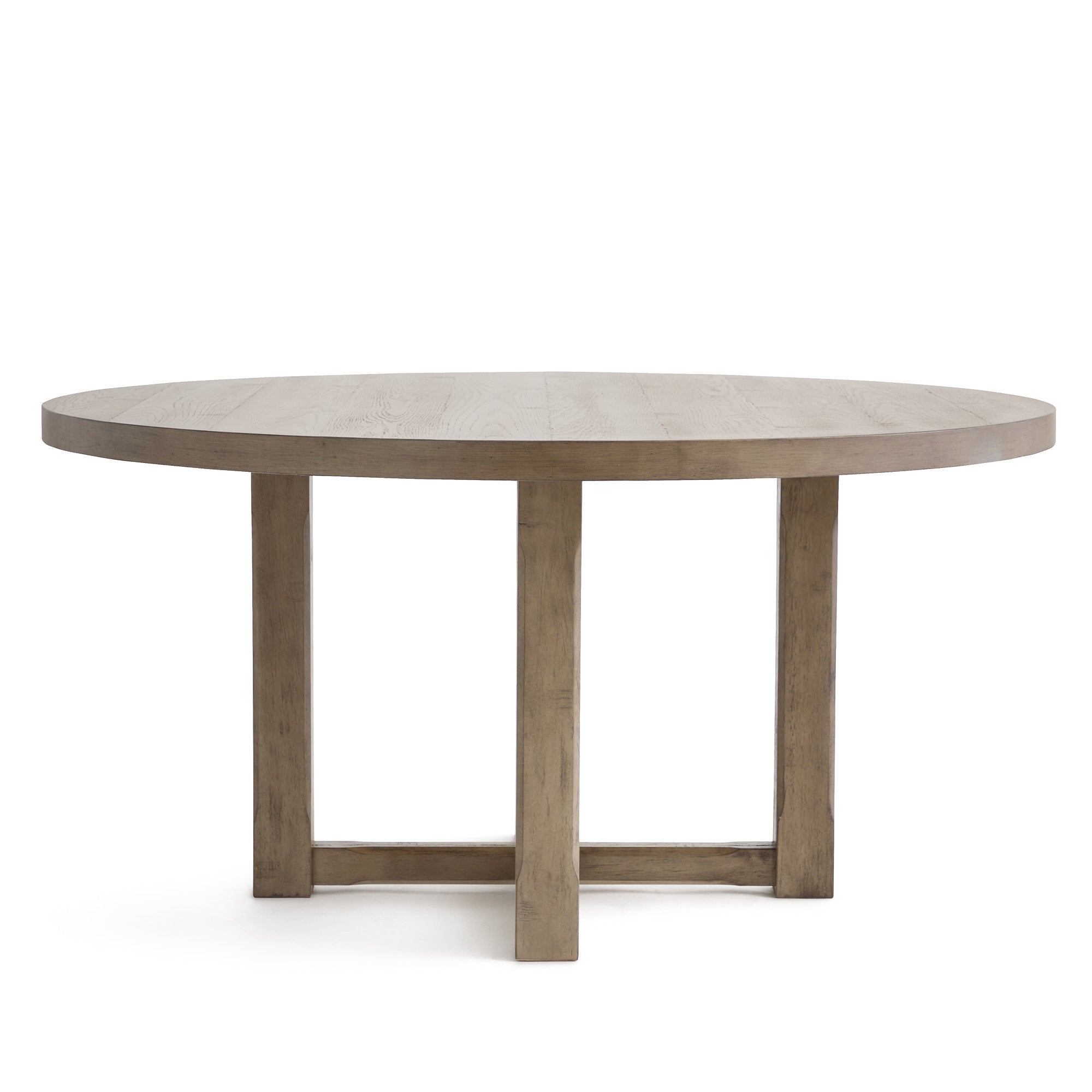 round grey oak dining table