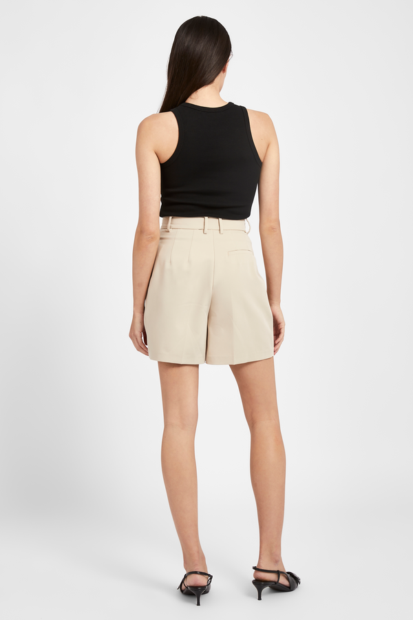 High Waisted Dad Shorts - White