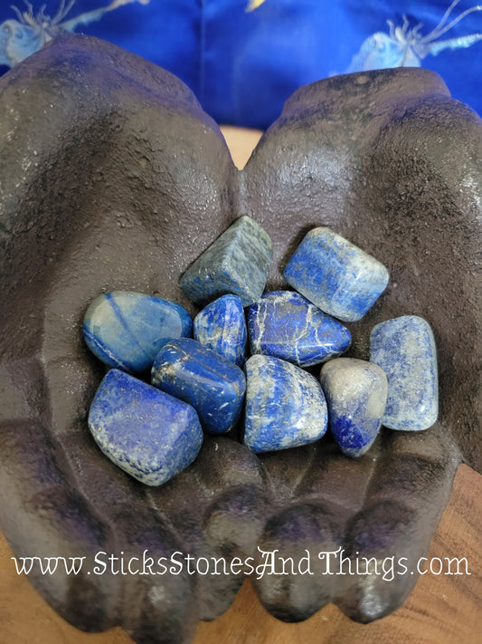 Lapis Lazuli tumbled stone (A-B Grade) .75-1 inch – Sticks, Stones, and  Things