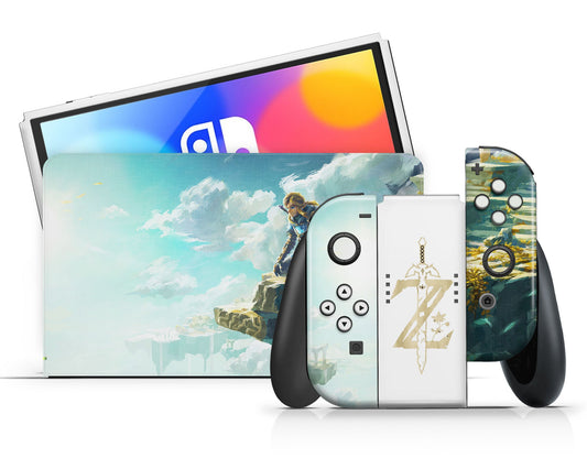 Legend of Zelda White Gold Nintendo Switch Skin OLED Skin 