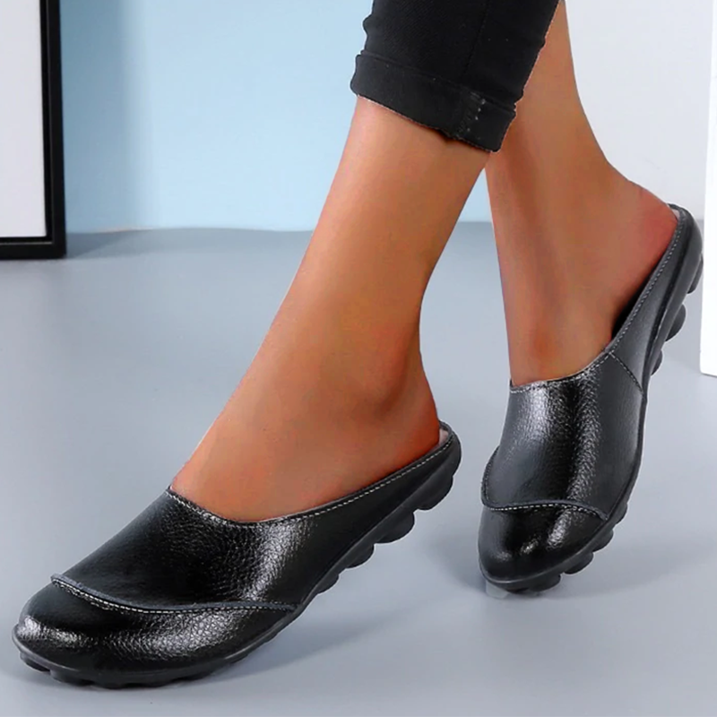 Belifi Slippers: Leather Soft Soles Comfortable Flat Shoes - Enhance Your Style & Comfort