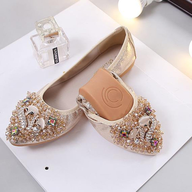 Belifi Rhinestone Flats Casual Comfort Dressy Flats For Wedding Fox Slippers CF301