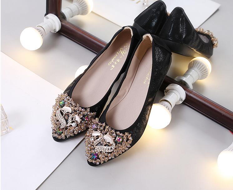 Belifi Rhinestone Flats Casual Comfort Dressy Flats For Wedding Fox Slippers CF301