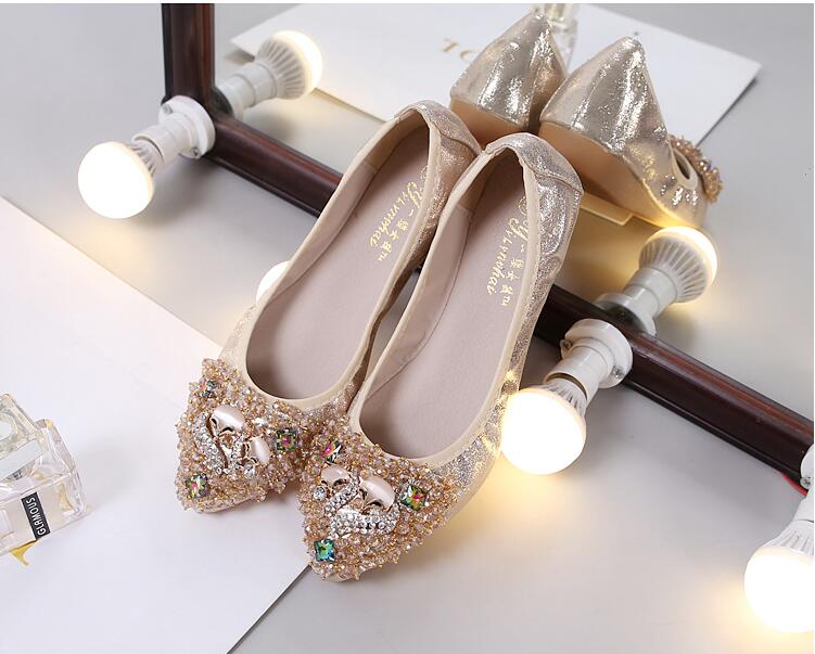 Belifi Rhinestone Flats Casual Comfort Dressy Flats For Wedding Fox Slippers CF302