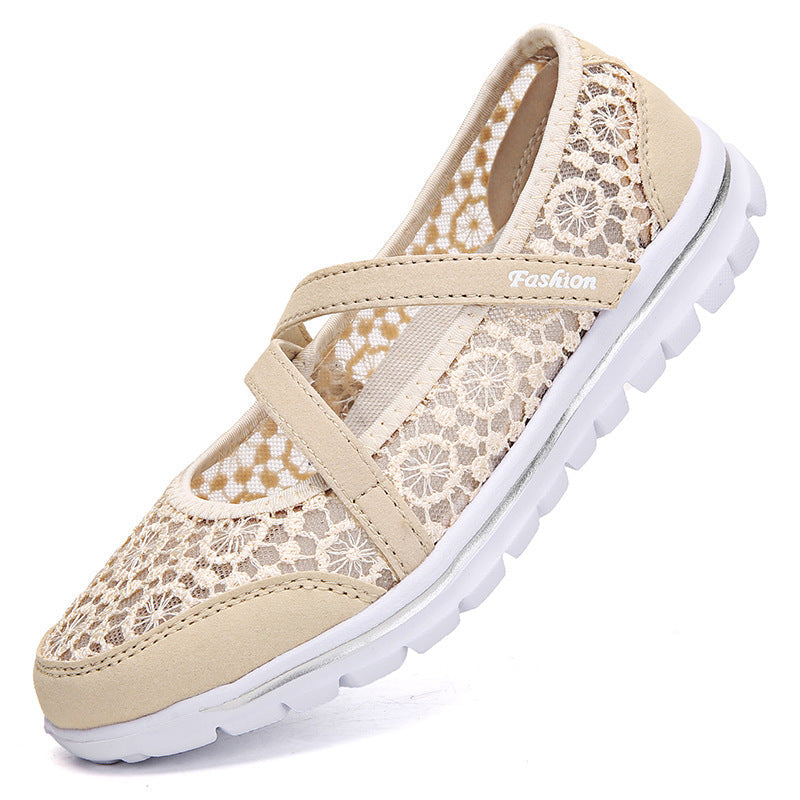 Belifi Lace Breathable Casual Flat Shoes