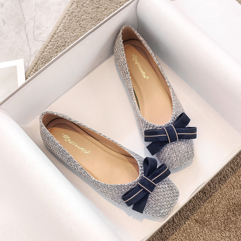 Belifi Braided Bow Flat Bottom Shoe