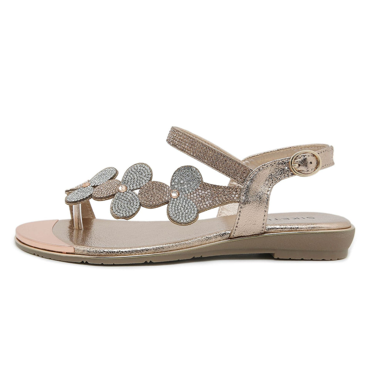 Belifi Rhinestone Comfortable Versatile Flat Sandals