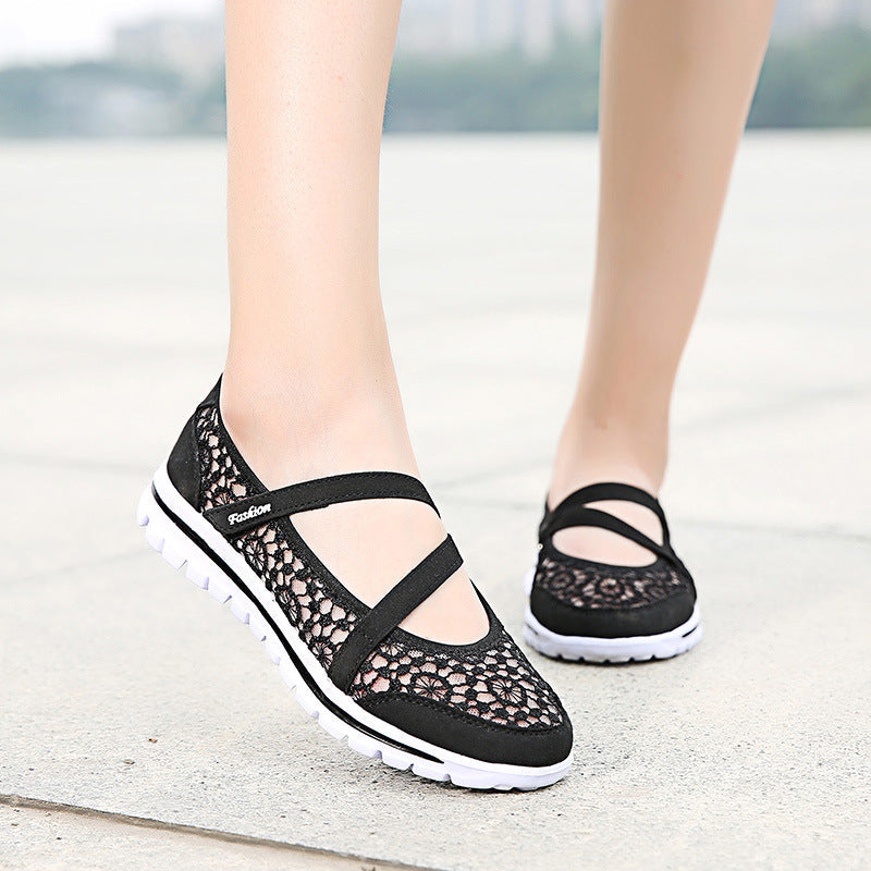 Belifi Lace Breathable Casual Flat Shoes