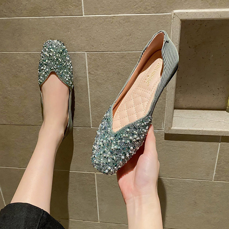 Belifi Square Toe Sequin Shoes