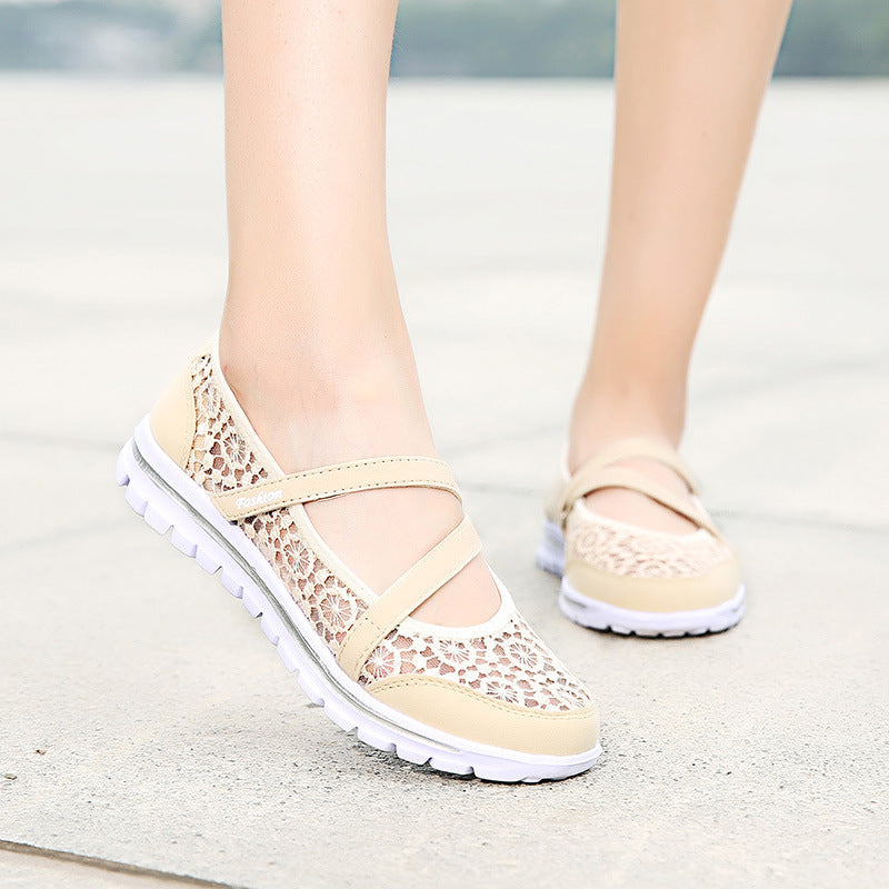 Belifi Lace Breathable Casual Flat Shoes