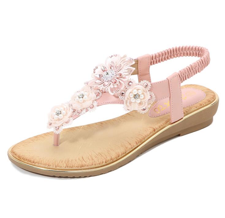 Belifi Open Toe Flowers Bohemian Sandals