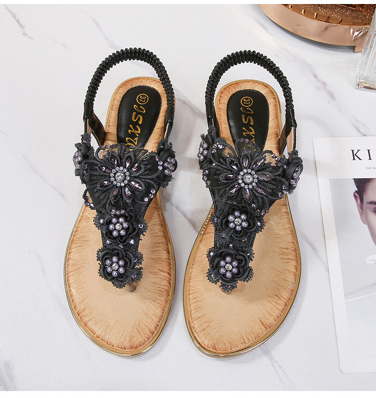 Belifi Open Toe Flowers Bohemian Sandals