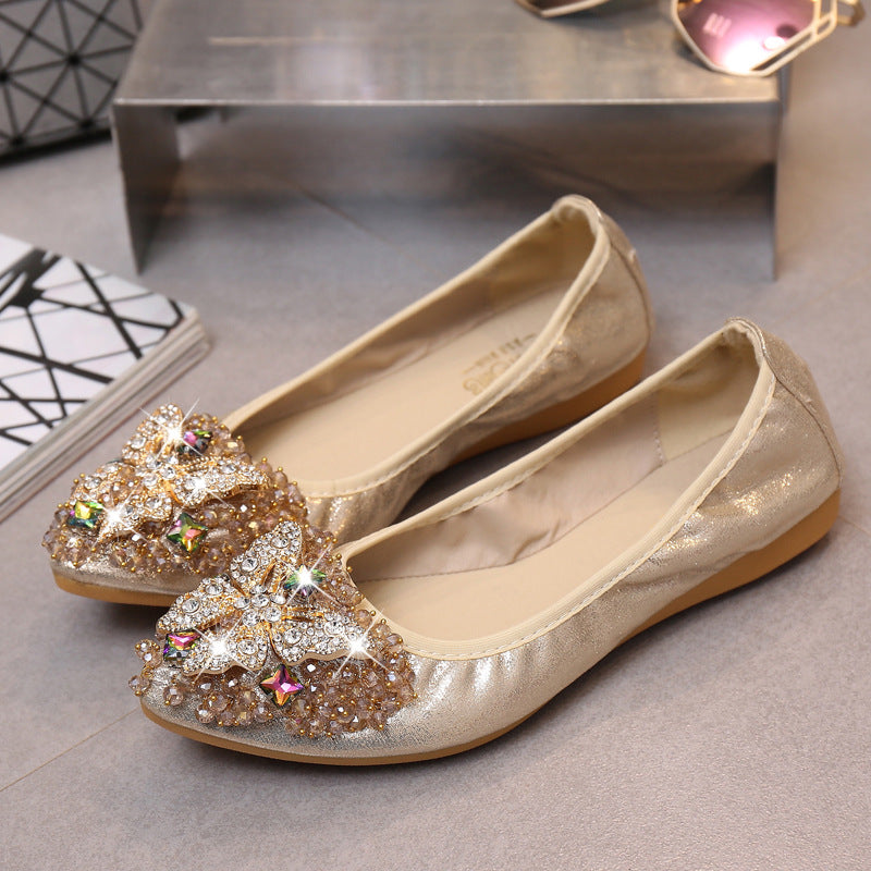 Belifi Rhinestone Flats Casual Comfort Dressy Flats For Wedding Fox Slippers CF305