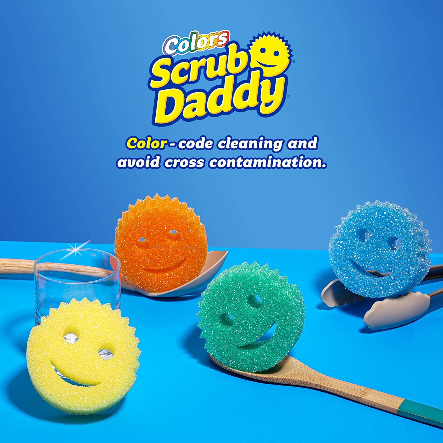 Magic Dishwashing Smiley Scrub Sponge Multi-Pack