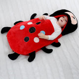 Newborn Baby Ladybug Thicken Cotton Flannel Sleeping Bag