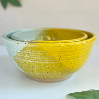 Nesting Small Pottery Dip Bowls – 3 Color Options