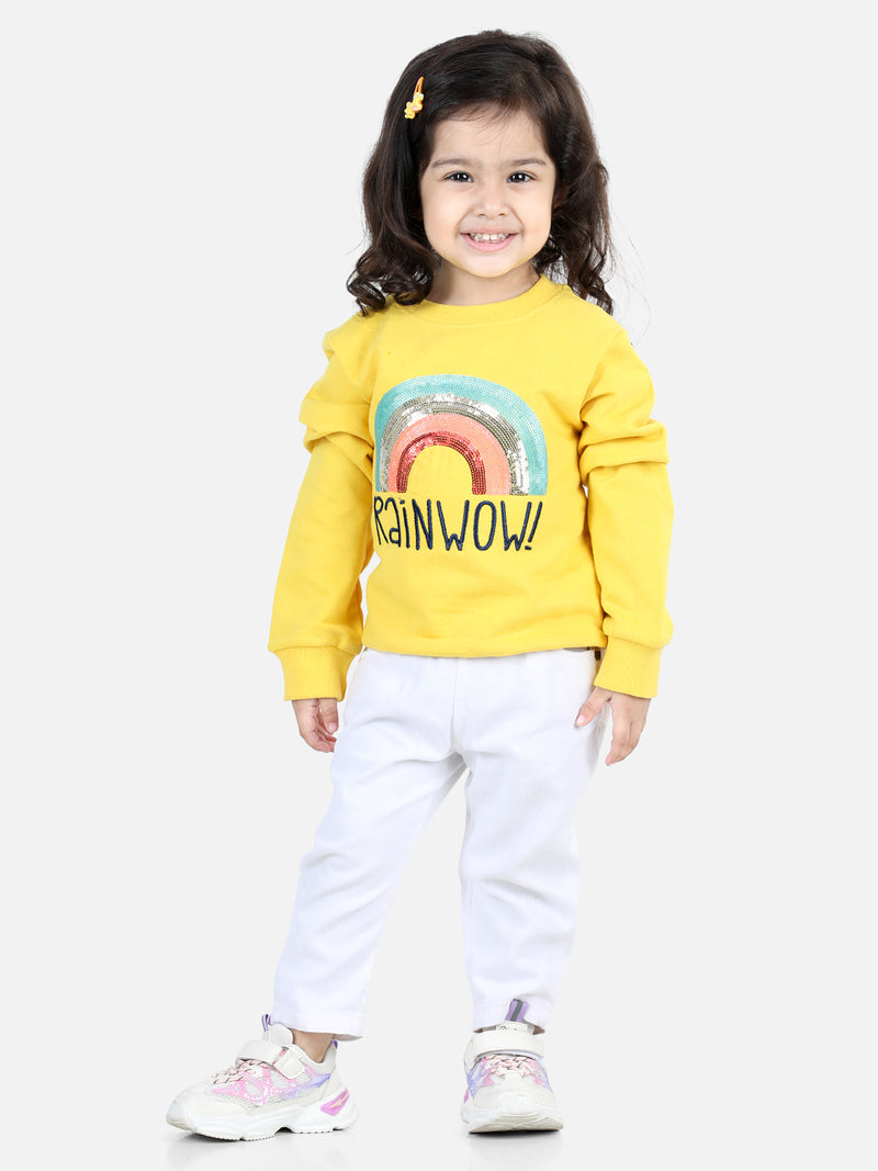 Full Sleeve Sweatshirt for Girls- Yellow