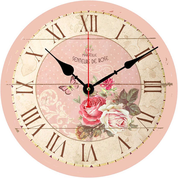 horloge fleur rose