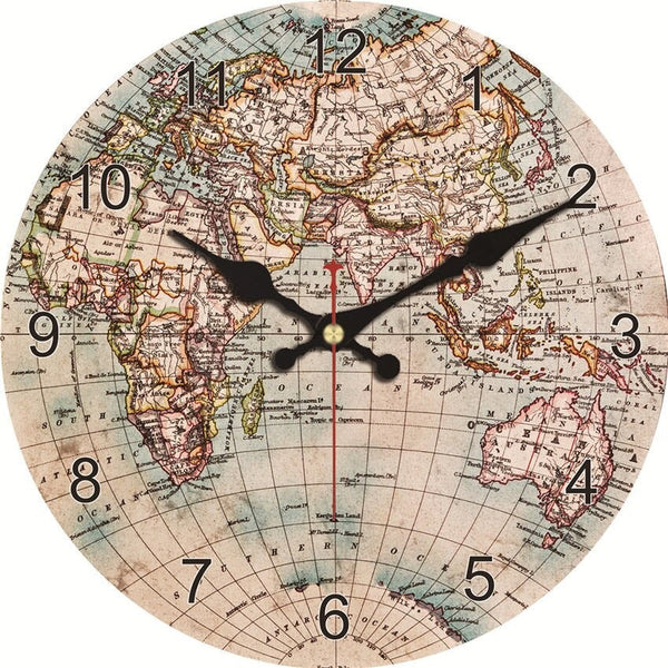 Horloge carte du monde
